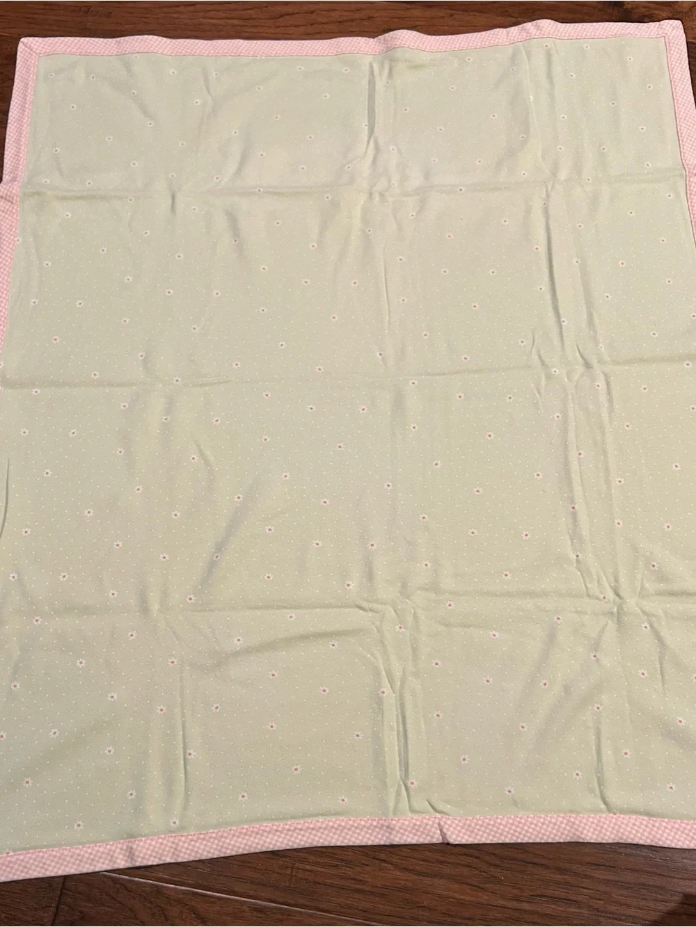 Vintage 1999 Gymboree Baby Blanket Reversible Spring Florals Pink Gingham Daisy